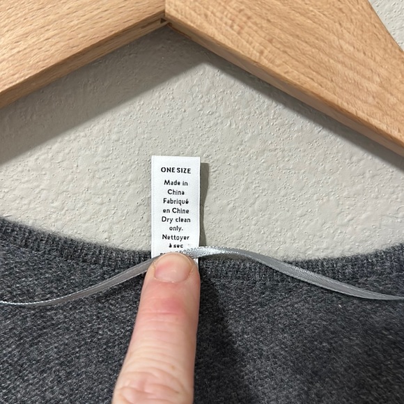 Nordstrom Gray Cashmere Open Poncho/Cardigan Sweater One Size - Picture 9 of 13